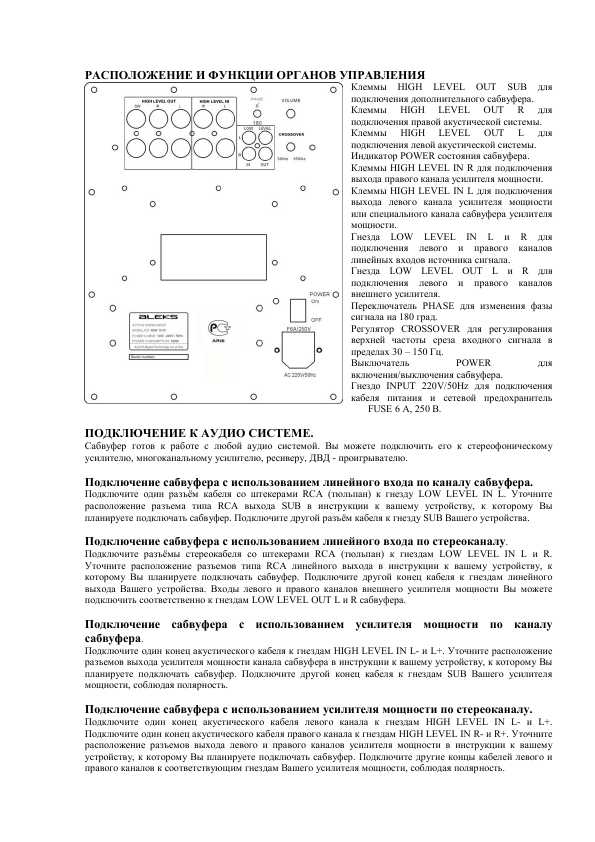 Инструкция Aleks ASW-10-01