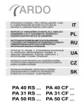 Инструкция Ardo PA-31RS/CF