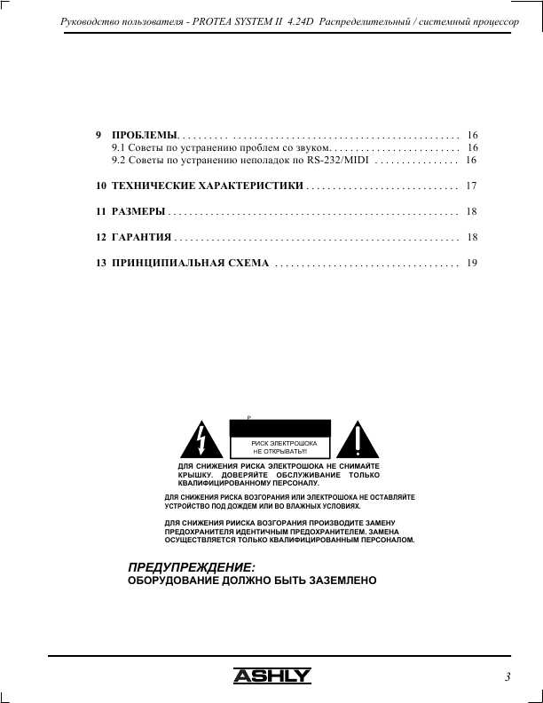 Инструкция ASHLY 4.24D PROTEA