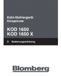Инструкция Blomberg KOD-1650X