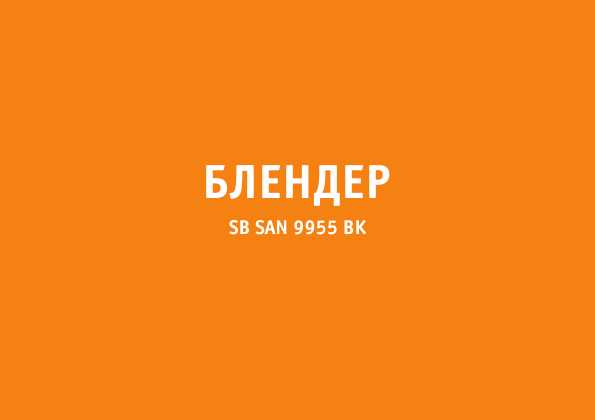 Инструкция Bork SB SAN 9955 BK