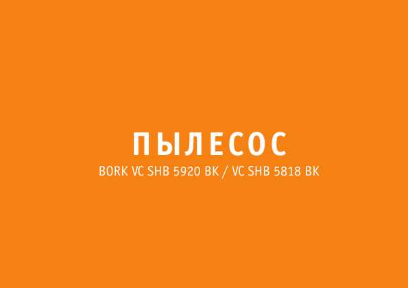 Инструкция Bork VC SHB 5818 BK