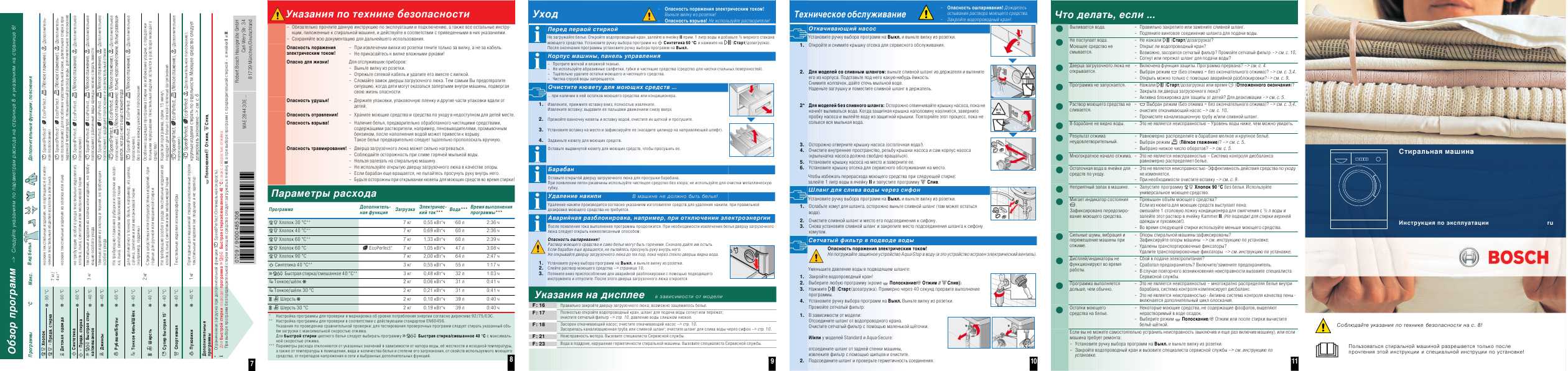 Инструкция BOSCH WAE-28443 OE