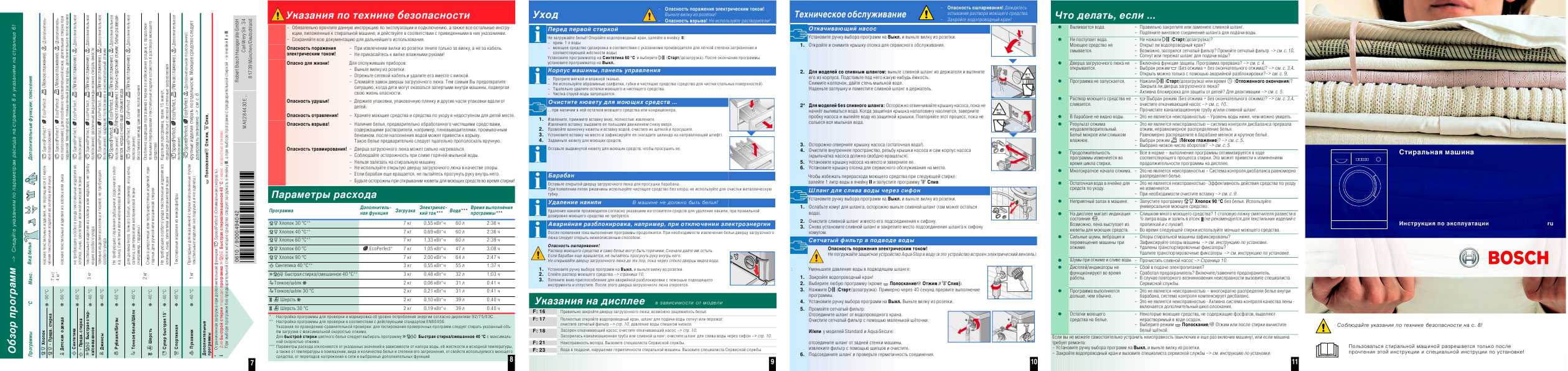 Инструкция BOSCH WAE-28444 OE