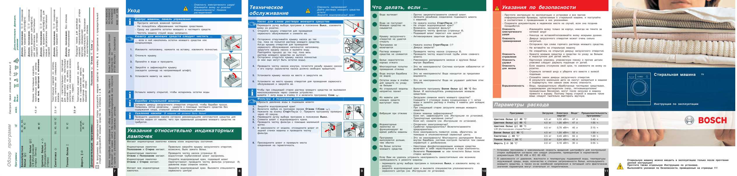 Инструкция BOSCH WLF-24060OE