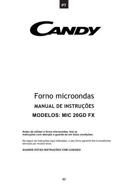 Инструкция Candy MIC-20GDFX