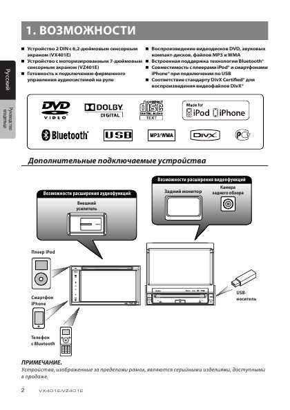 Инструкция Clarion VX-401E