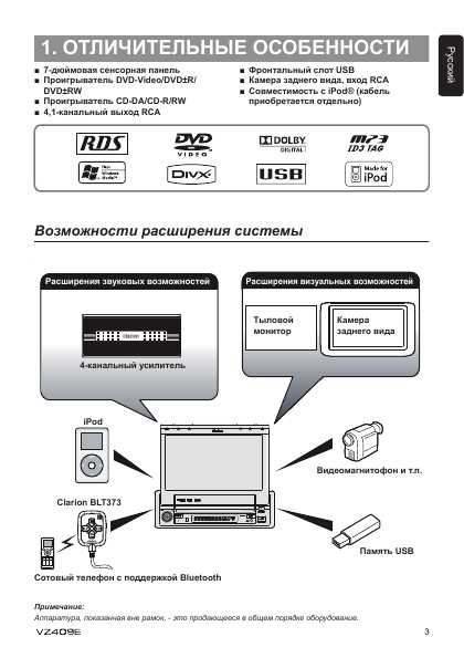 Инструкция Clarion VZ-409E