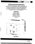 Инструкция Clatronic FR-2782