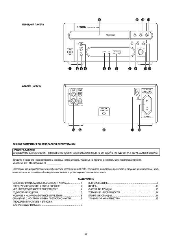 Инструкция Denon DRR-M33