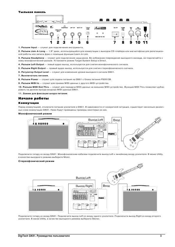 Инструкция DIGITECH GNX1