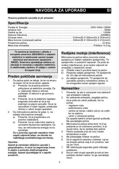 Инструкция Gorenje GMO-23A