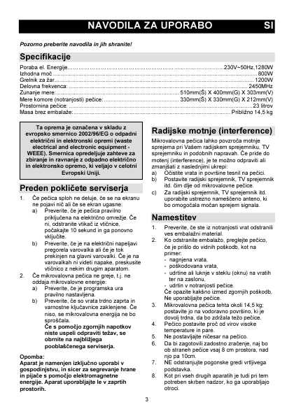 Инструкция Gorenje GMO-23DGW