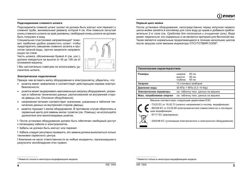 Инструкция Indesit IDE-1000