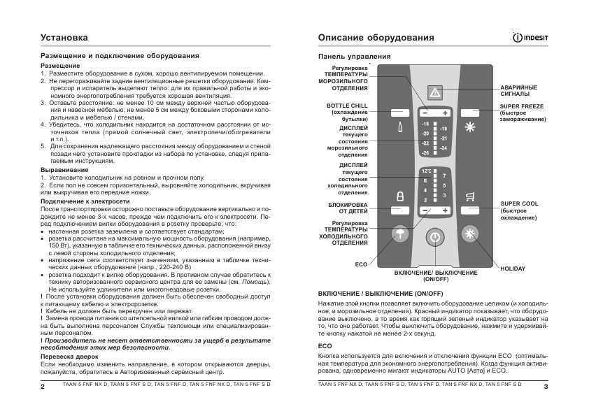 Инструкция Indesit TAAN-5 FNF S D