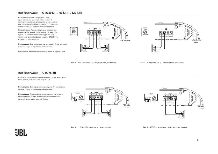 Инструкция JBL GTO-601.1 II