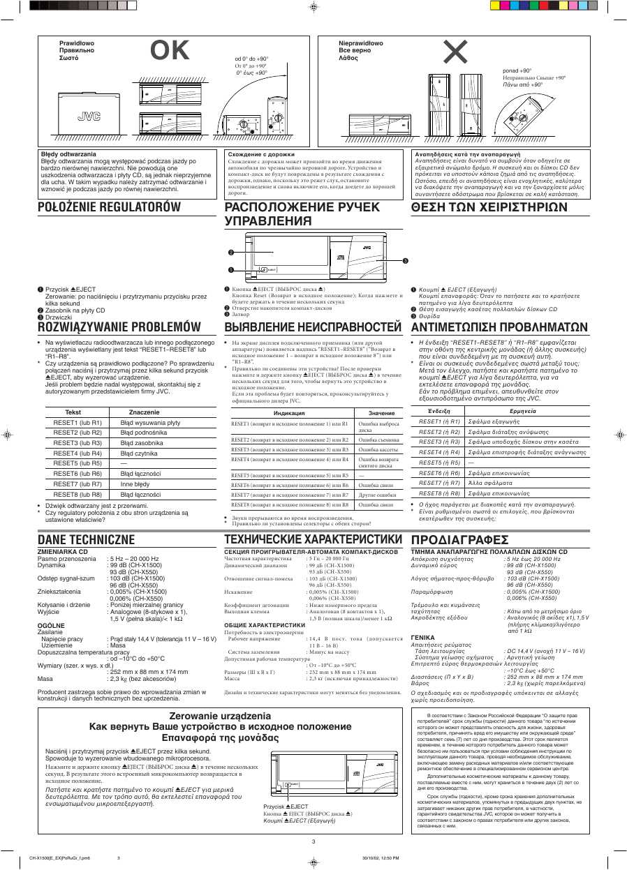 Инструкция JVC CH-X1500