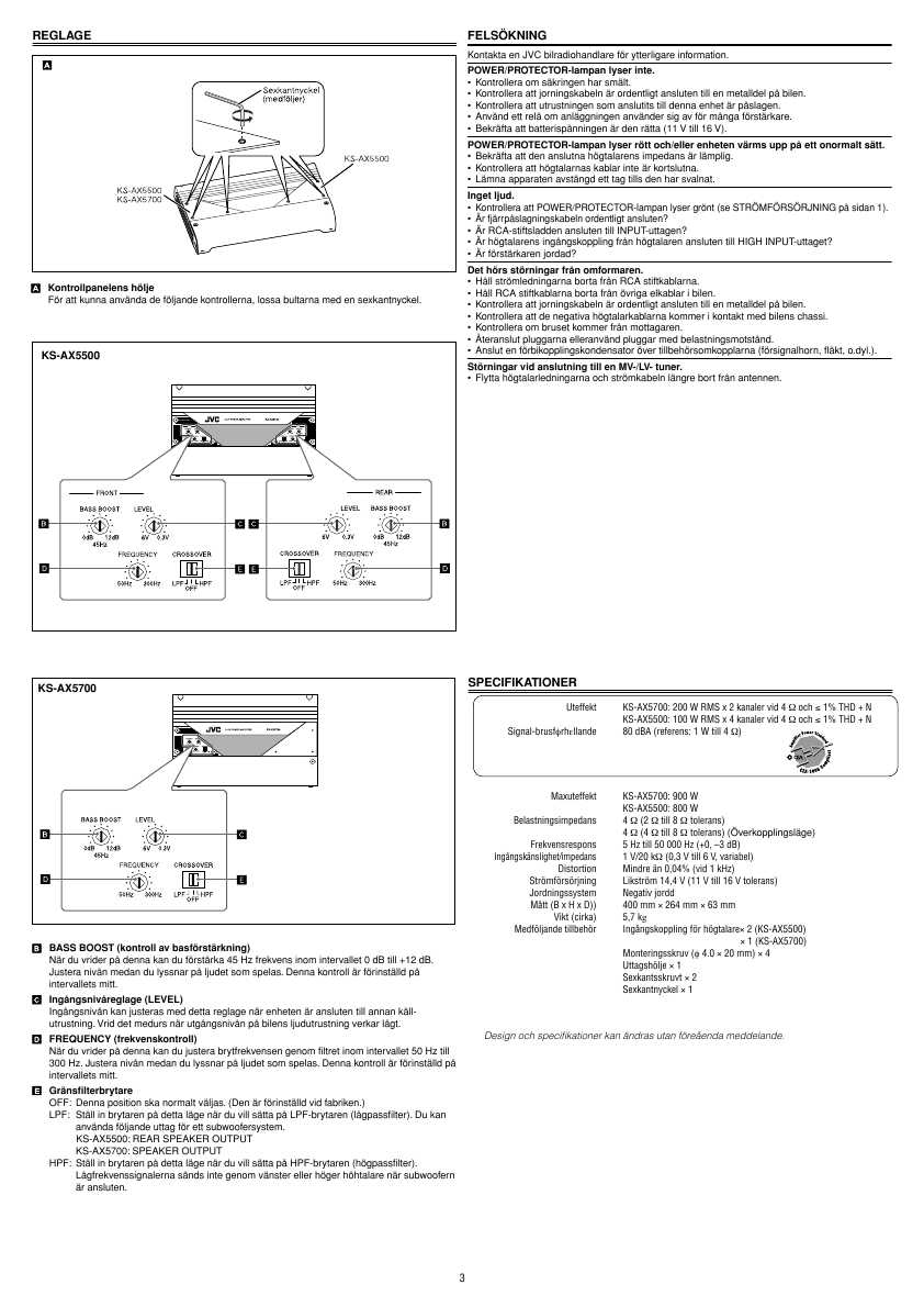 Инструкция JVC KS-AX5700