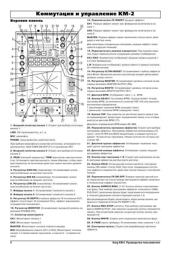 Инструкция Korg KM-2