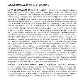 Инструкция Leica SUMMILUX-M 1:1.4/21 mm ASPH
