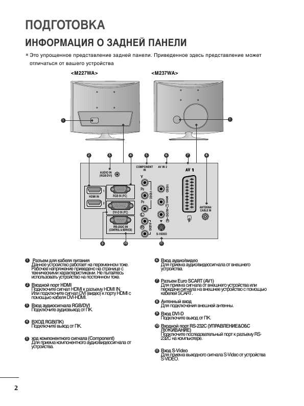 Инструкция LG M237WA