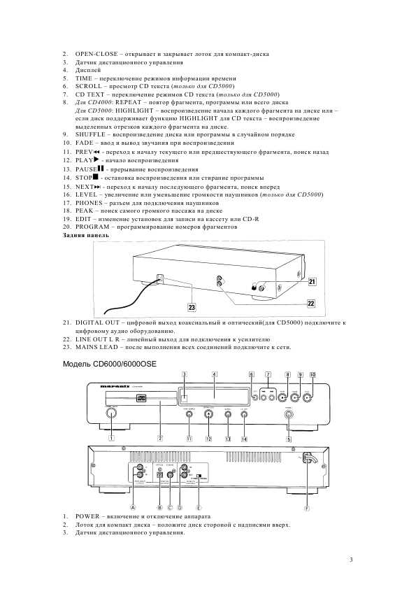 Инструкция Marantz CD-6000(OSE)