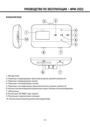 Инструкция Mystery MFM-25CU