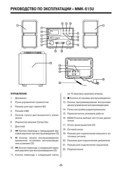 Инструкция Mystery MMK-615U