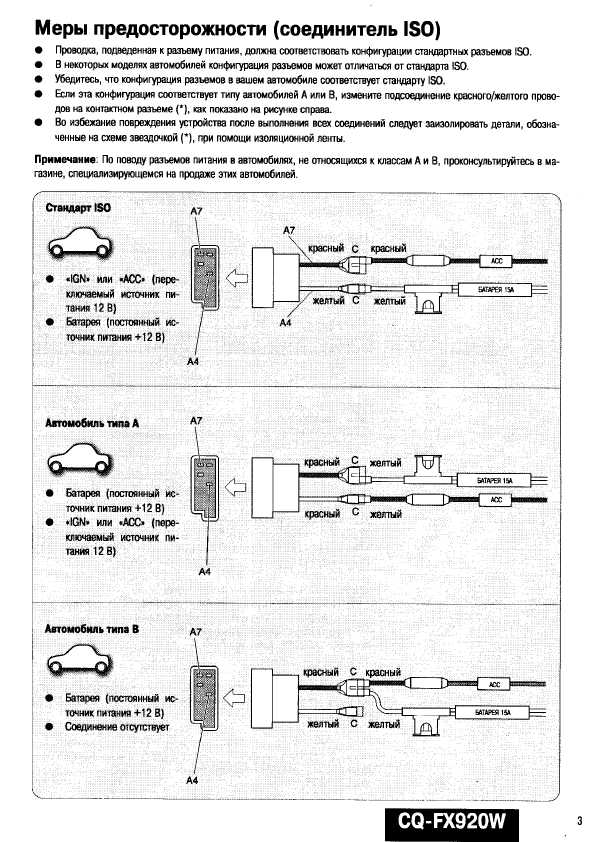 Инструкция Panasonic CQ-FRX920W