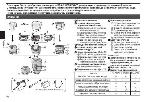 Инструкция Panasonic ES-WD52