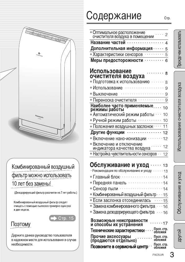 Инструкция Panasonic F-PXC50R