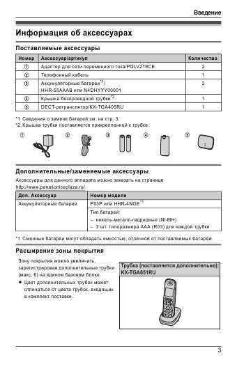 Инструкция Panasonic KX-TG6541RU