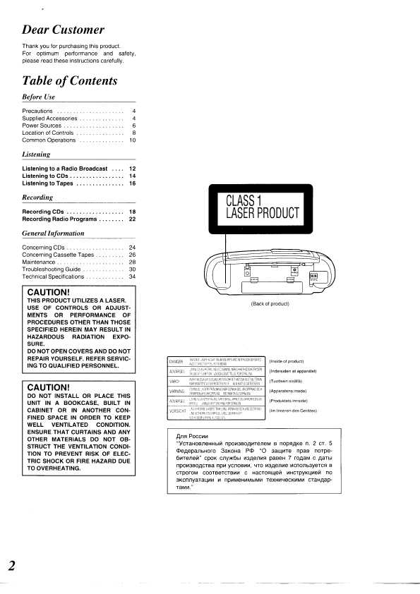 Инструкция Panasonic RX-DS12