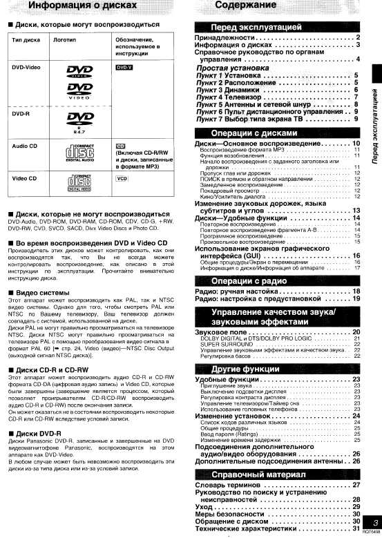 Инструкция Panasonic SC-DM3