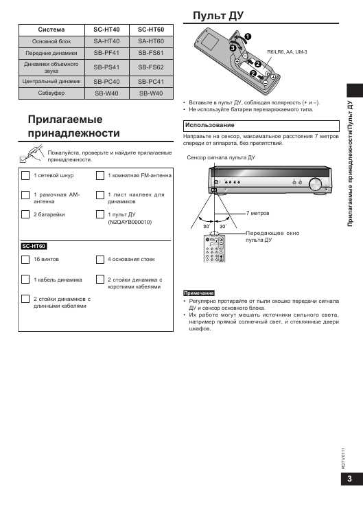 Инструкция Panasonic SC-HT60