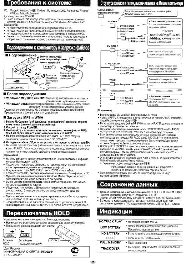 Инструкция Panasonic SV-MP500V