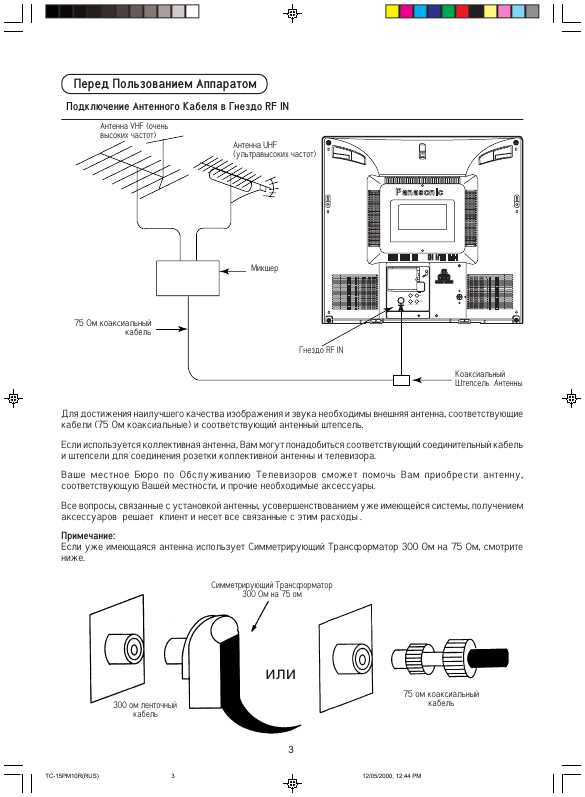 Инструкция Panasonic TC-15PM10R