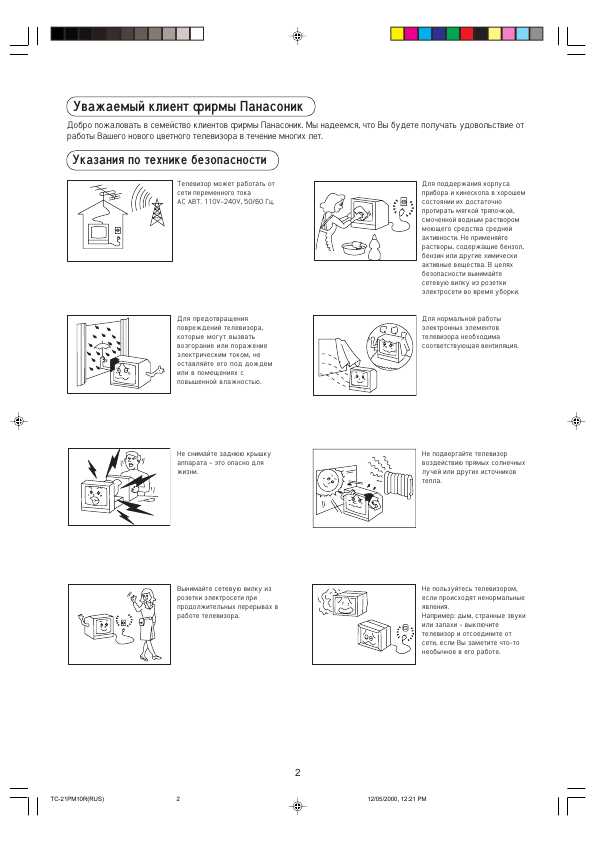 Инструкция Panasonic TC-21PM10R