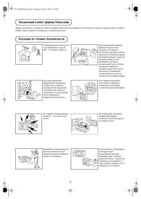 Инструкция Panasonic TC-21PM30R