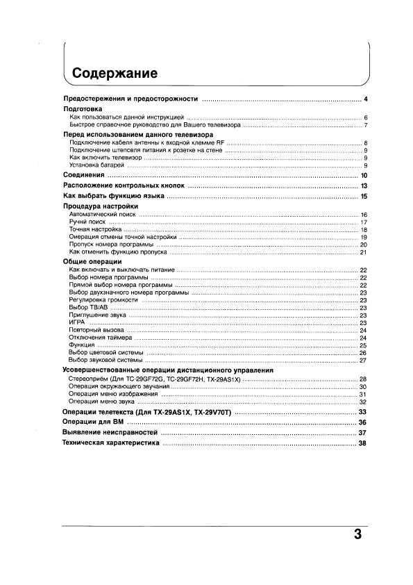 Инструкция Panasonic TC-29AS1R