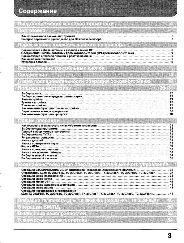 Инструкция Panasonic TC-33GF85