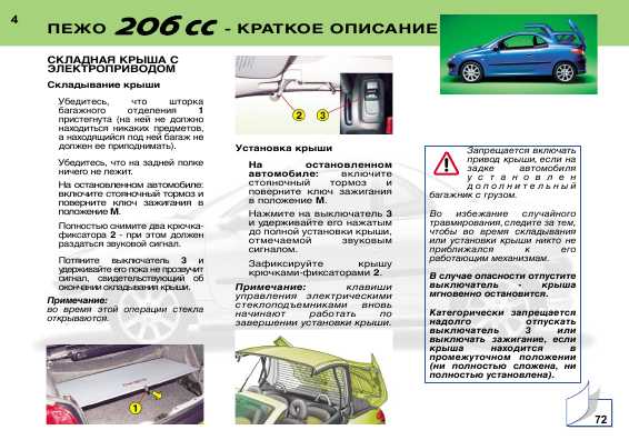 Инструкция Peugeot 206 CC