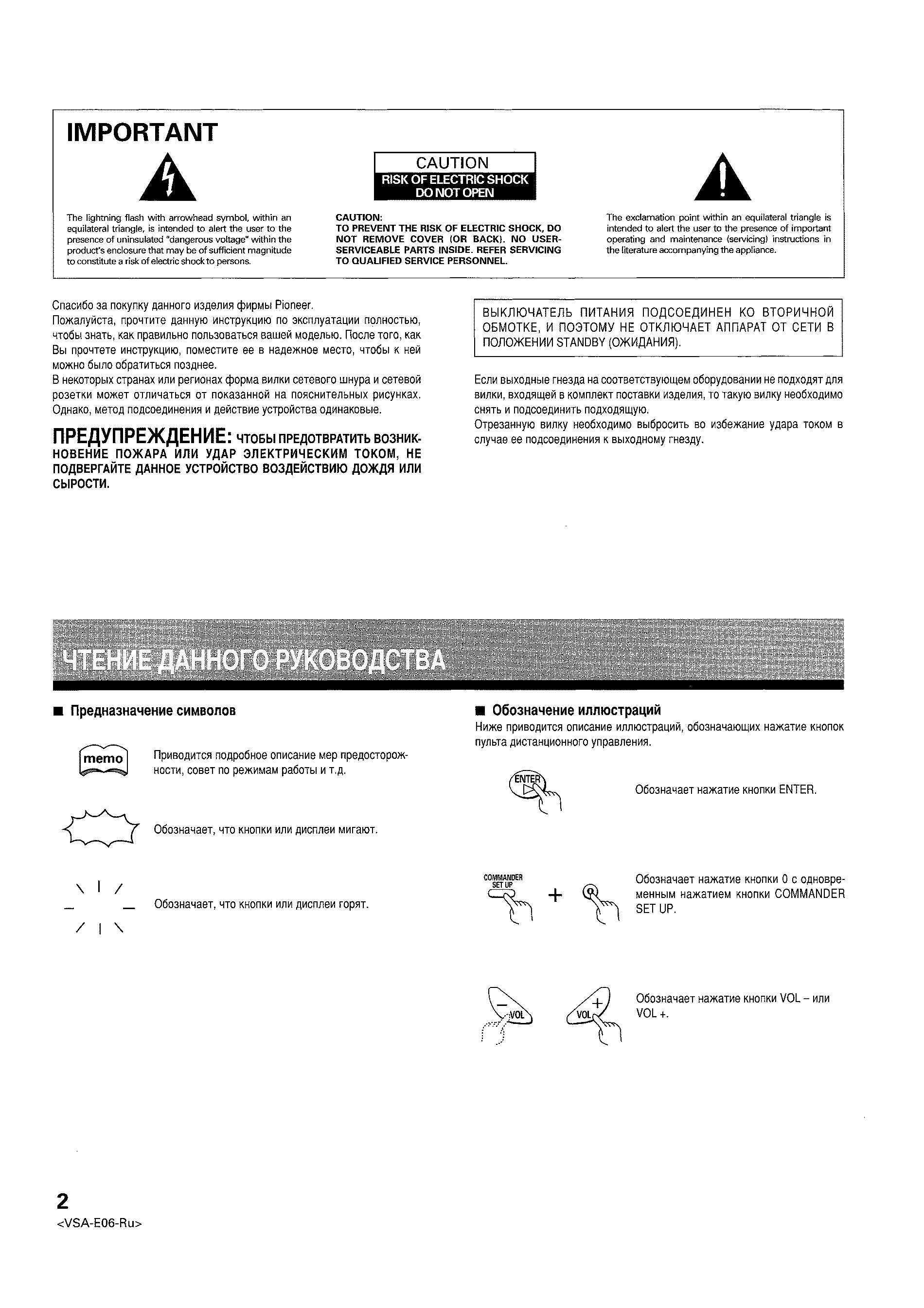 Инструкция Pioneer VSA-E06