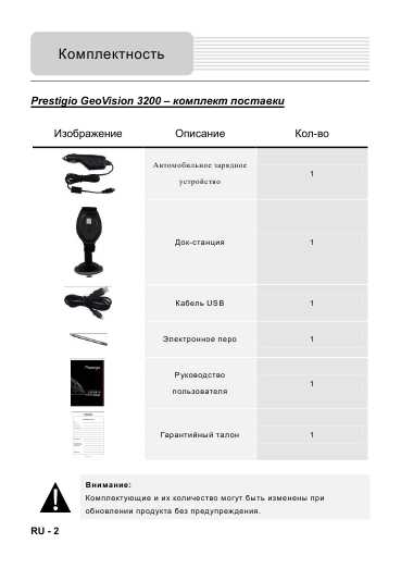 Инструкция Prestigio Geovision 3200