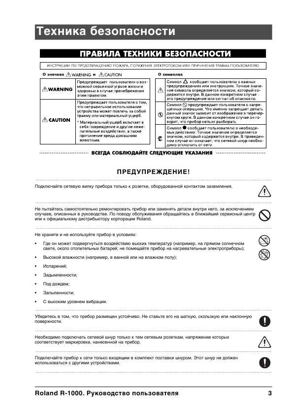 Инструкция Roland R-1000