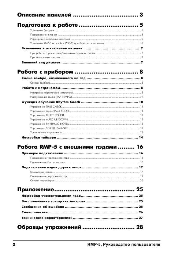 Инструкция Roland RMP-5