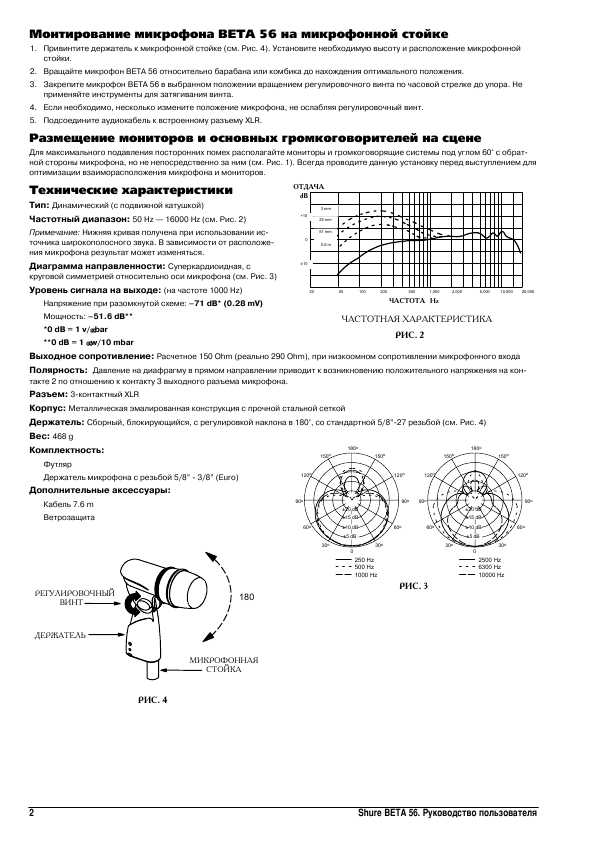 Инструкция Shure Beta-56