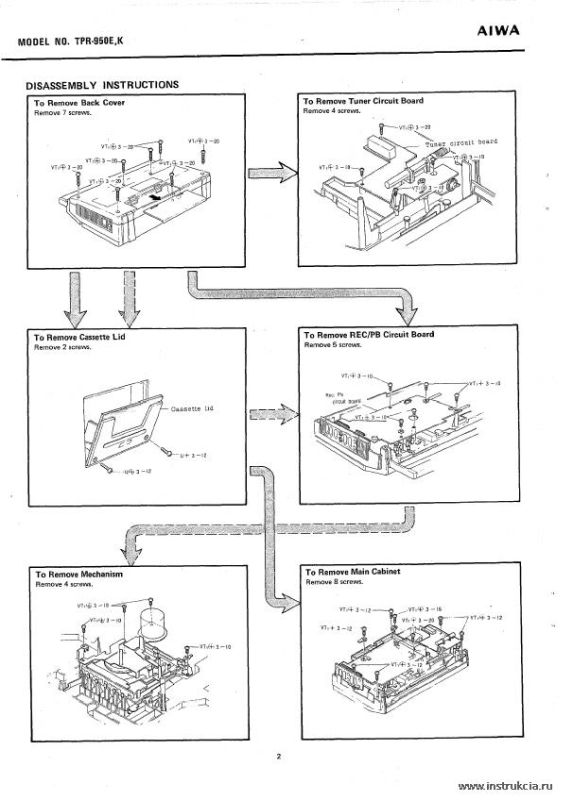 Сервисная инструкция AIWA TPR-950E