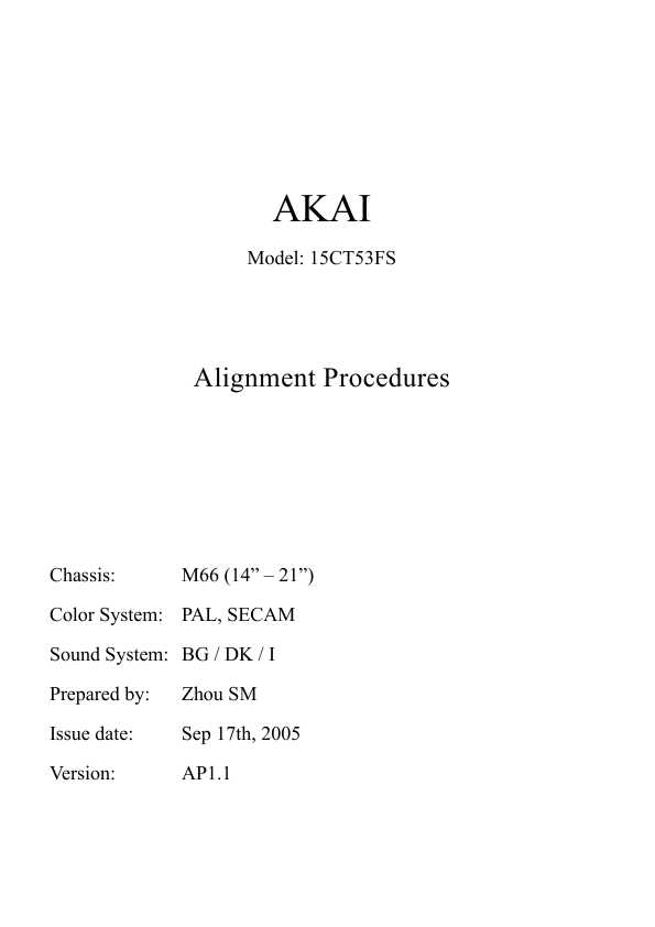 Сервисная инструкция Akai 15CT53FS