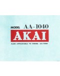 Сервисная инструкция AKAI AA-1040, 1050